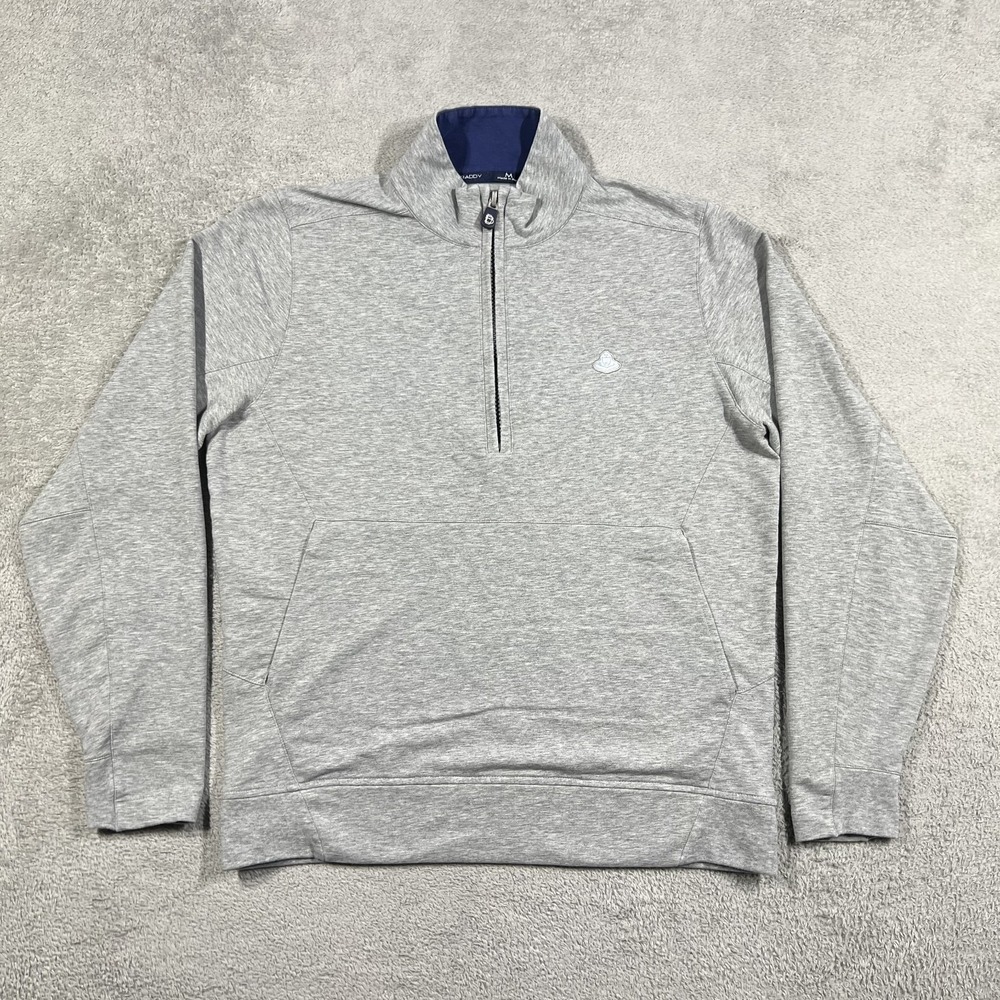 B Draddy 1/4 Zip Pullover Sweatshirt Mens Medium Gray Portmarnock Golf Club